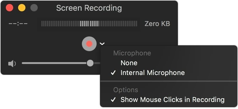 quicktime player recording interface
