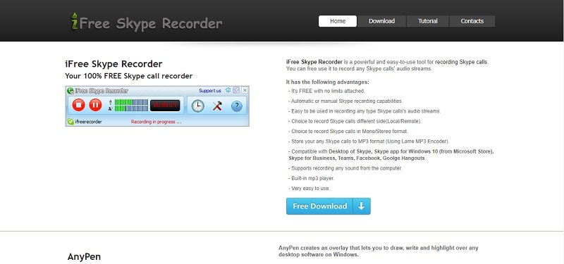 ifree free skype recorder