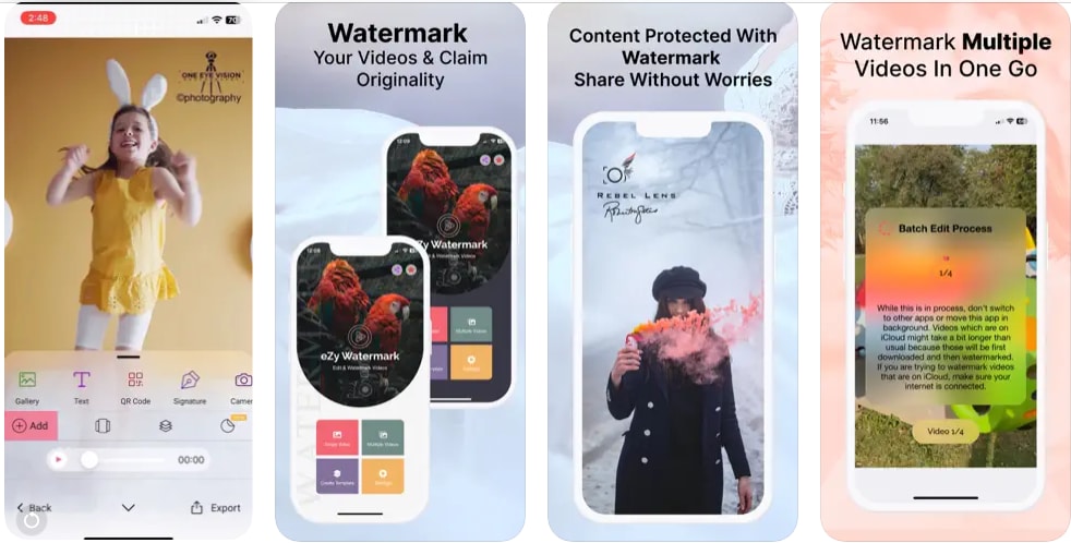 put watermarks to video by ezy watermark videos app