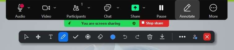 How to Annotate in Zoom Over a Shared Screen?