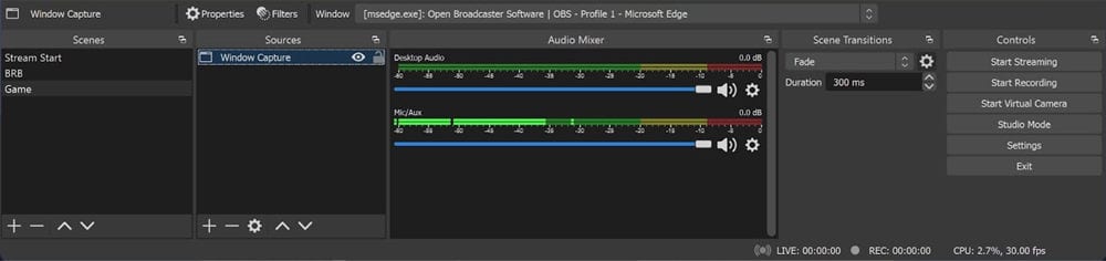 window capture in obs studio