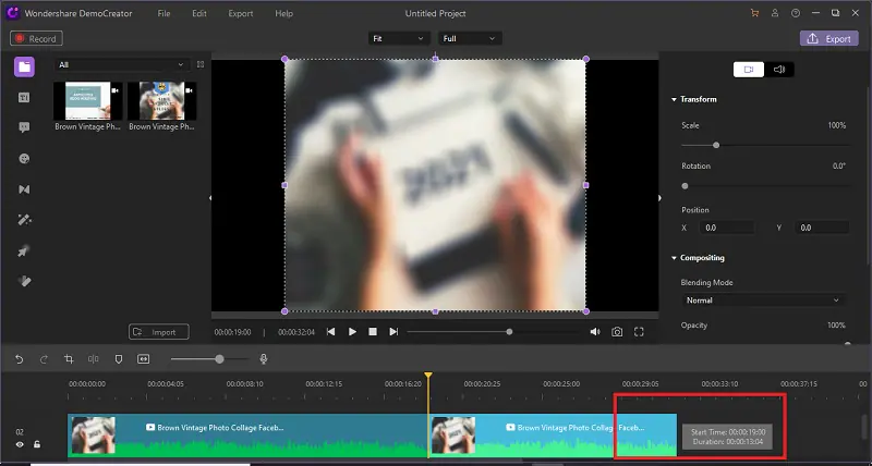 Democreator recortar video