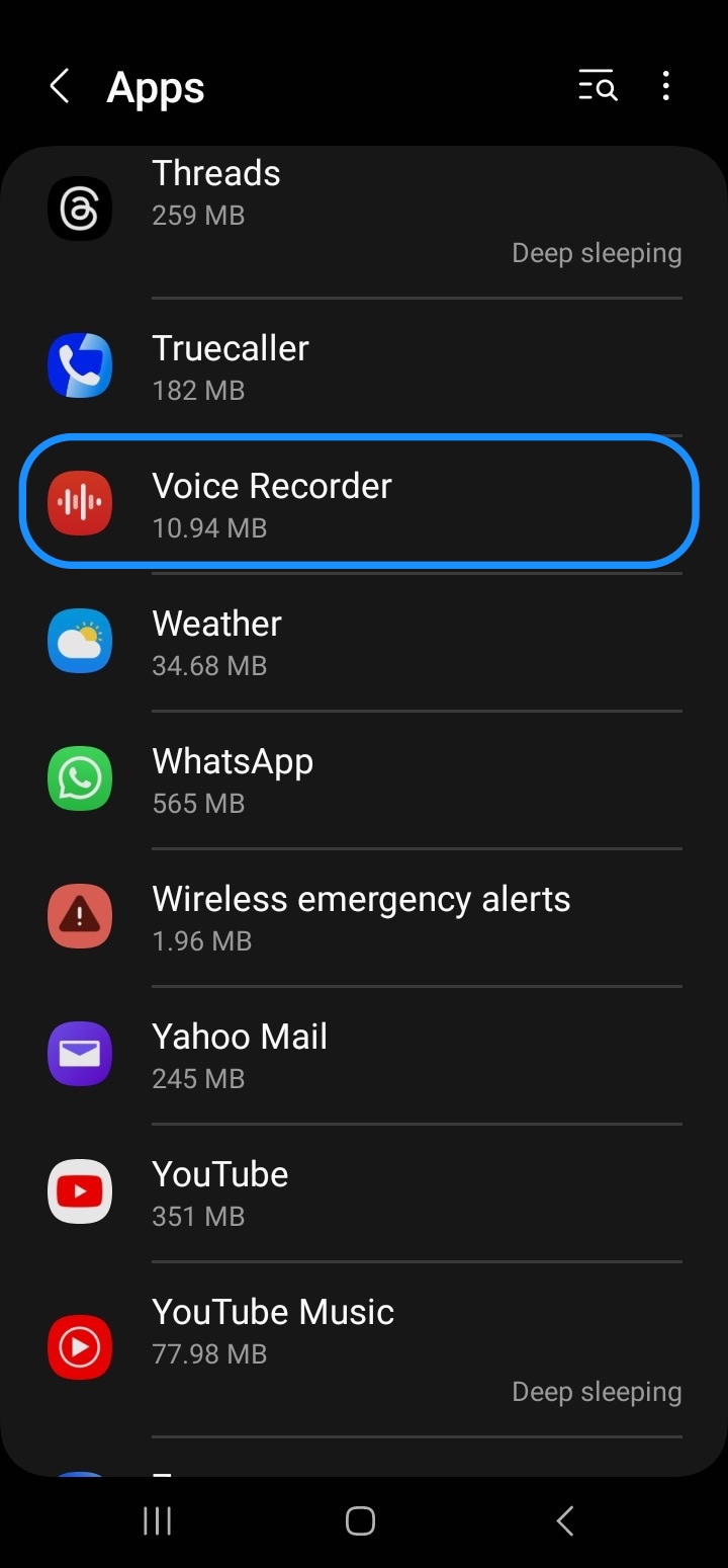 abre samsung voice recorder 