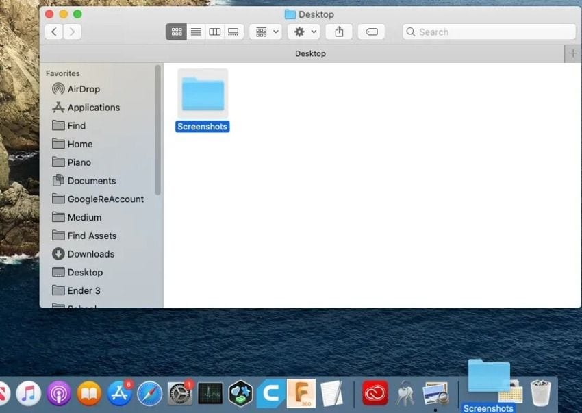 move screenshots to the dock