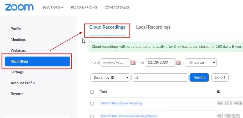 cloud zoom recordings