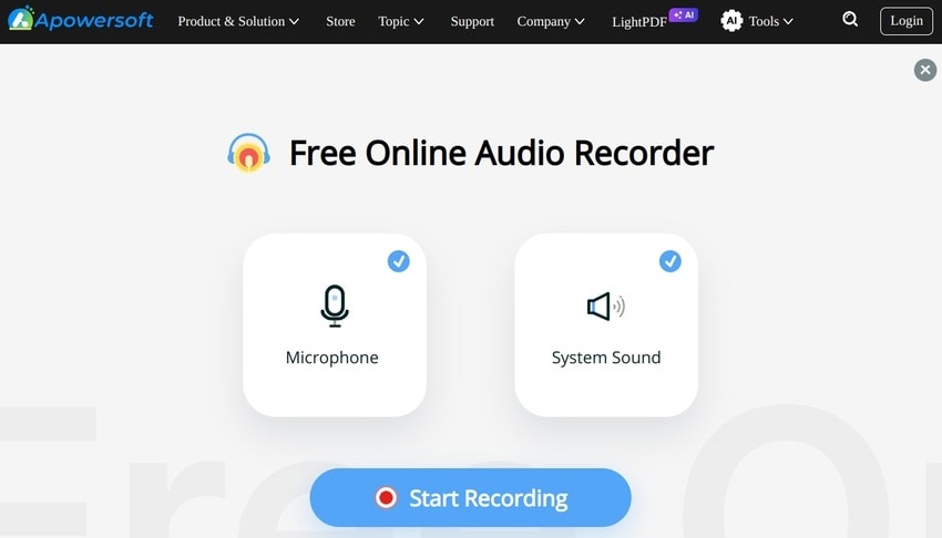 apowersoft online audio recorder