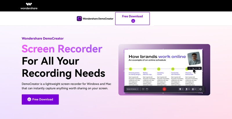 record your computer screen with wondershare democreator