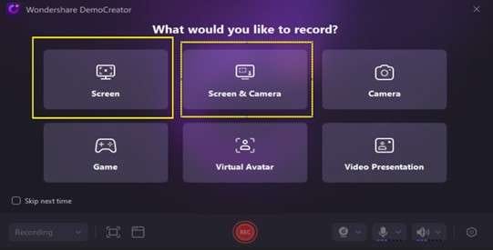 choose screen mode for recording facebook live