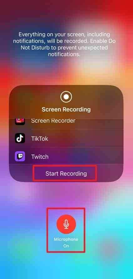 iphone start recording