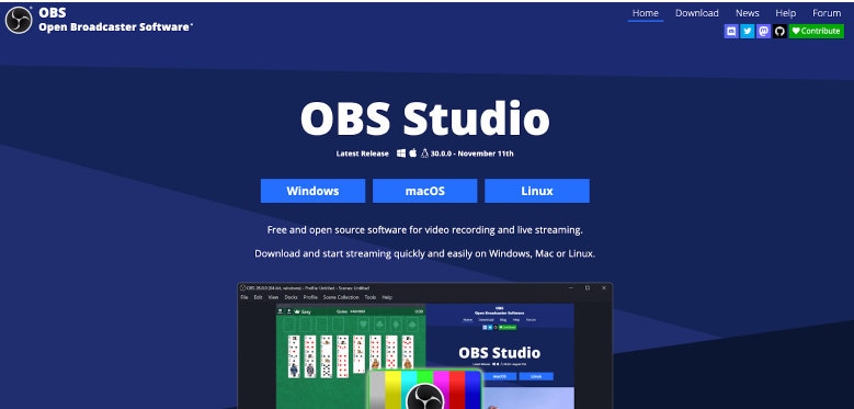 obs studio home page