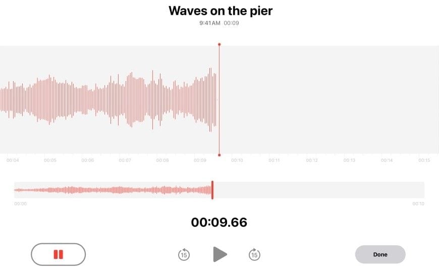 pause or resume a voice memo