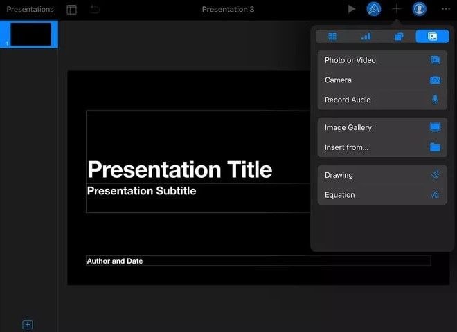 add an audio recording to keynote