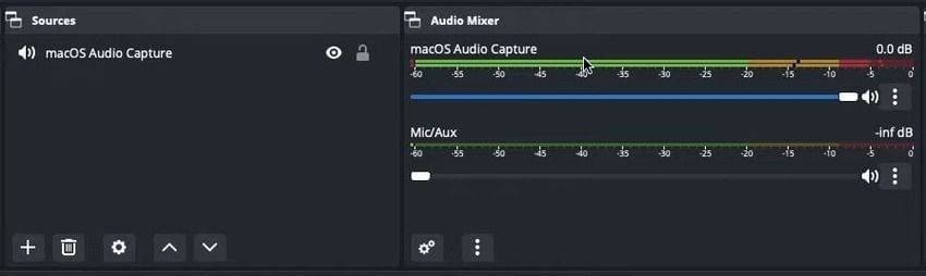 adjust audio mixer levels