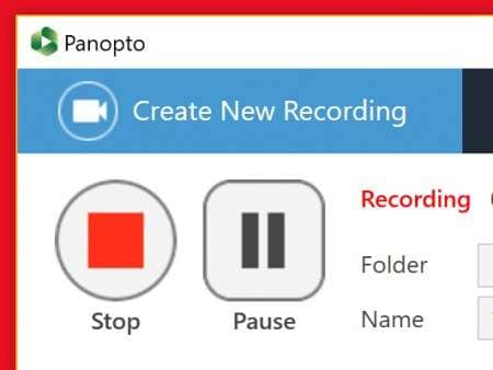 stop and save recording panopto 