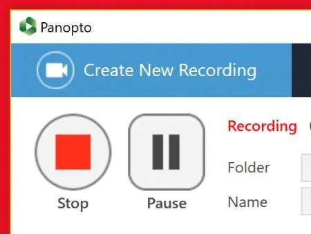 stop and save recording panopto 