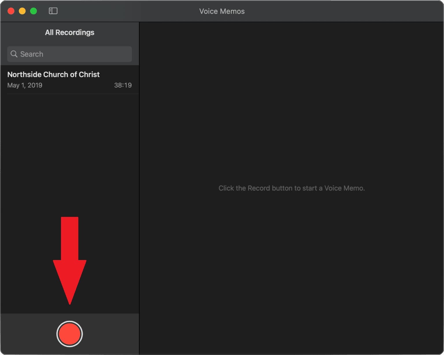 start recording sound with voice memos