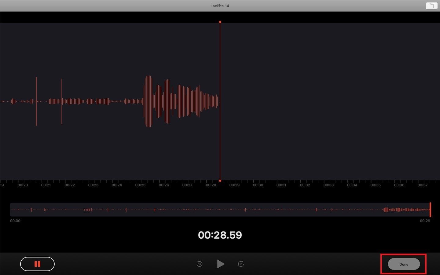 stop recording sound with voice memos