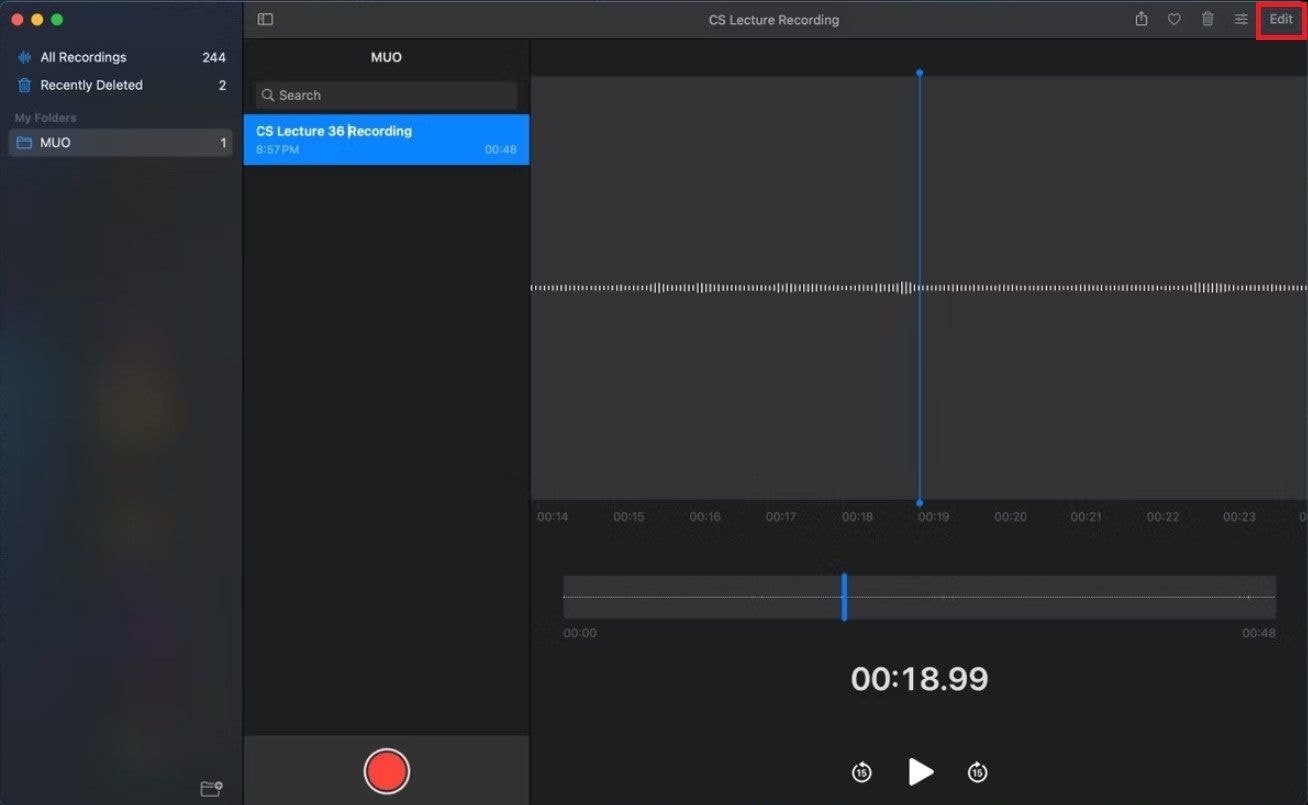 edit sound recording with voice memos