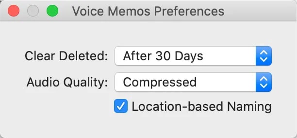 set audio quality in voice memos