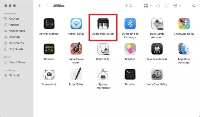 access audio midi setup on a mac