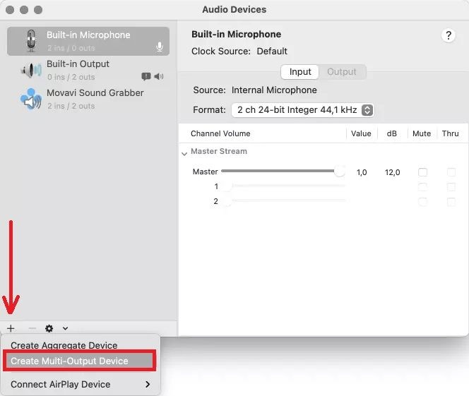 create multi output device on a mac