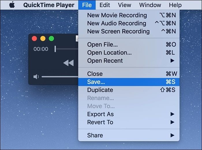 save a sound recording in quicktime player