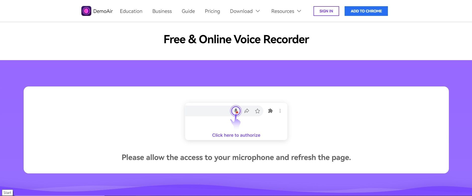 give demoair permission to use the microphone