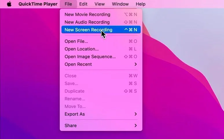 create a new screen recording