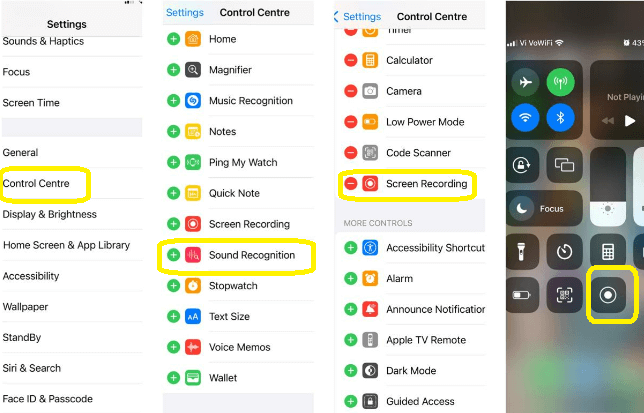 adding screen recorder to control centre