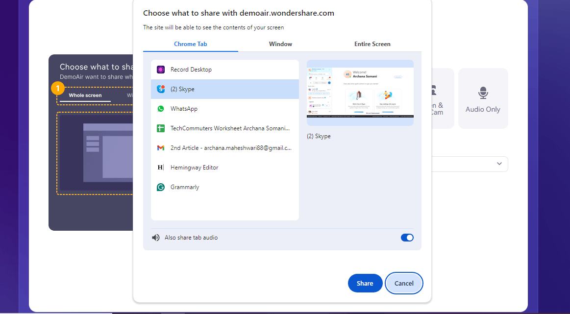 select chrome tab