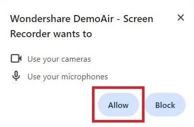 allow demoair to use cameras and mics