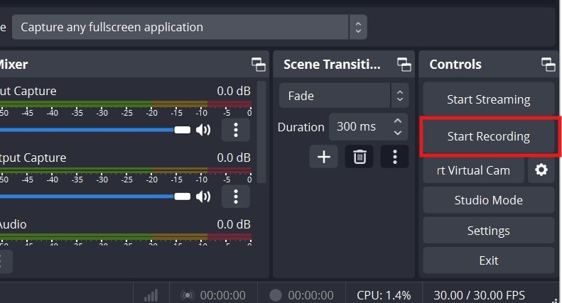 obs start recording