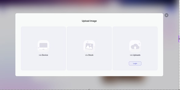different methods to upload the image