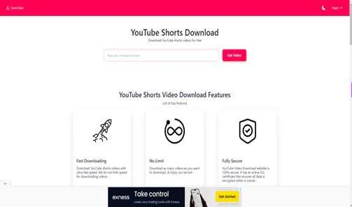 sitio web que permite descargar videos de YouTube Shorts