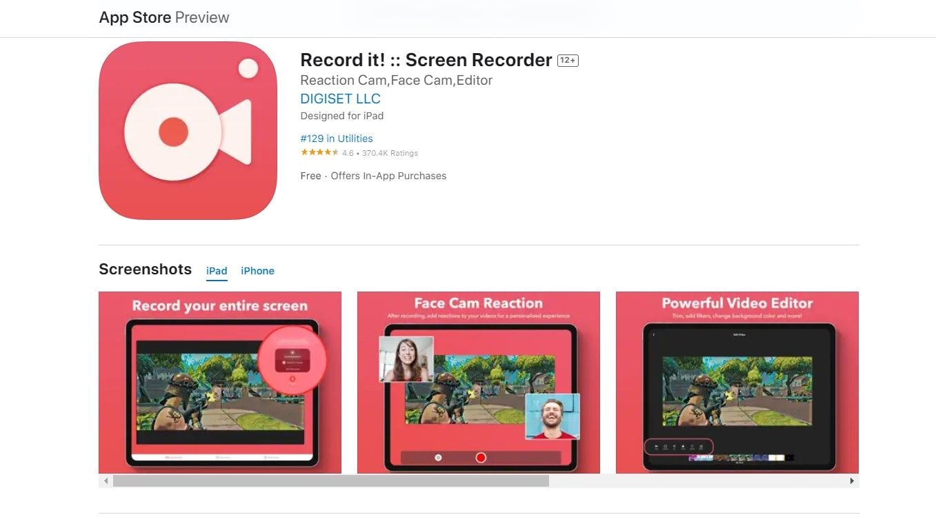 record it screen recorder for ipad