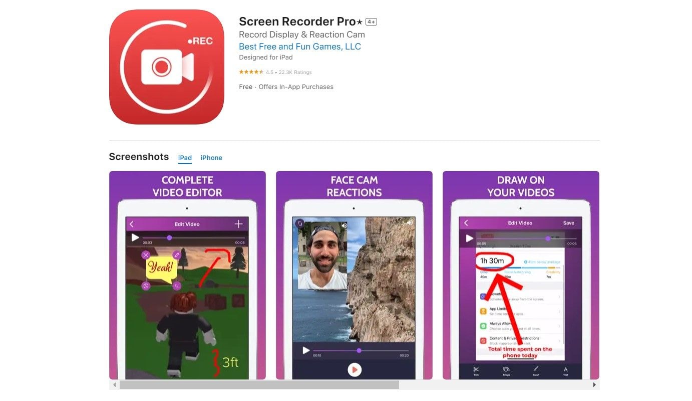 screen recorder pro para ipad