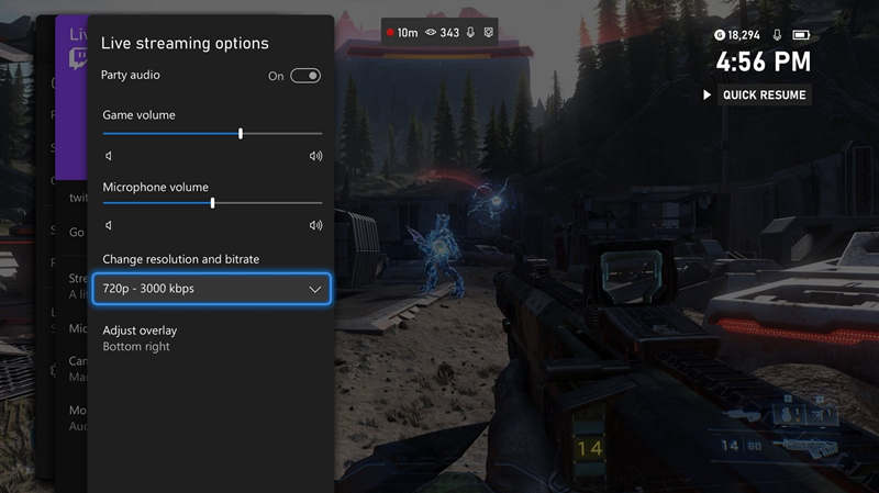 setting up broadcast gameplay option