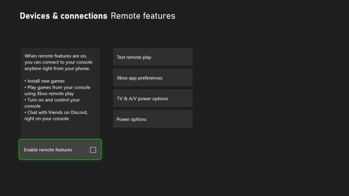 enabling remote play on xbox