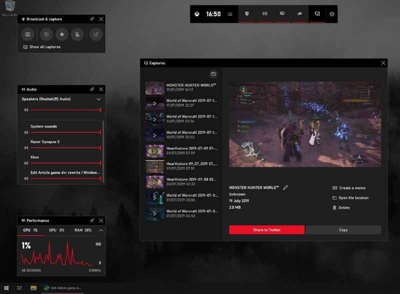 xbox game bar user interface