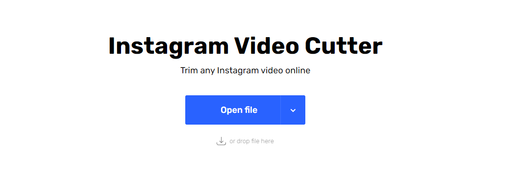 upload files to the online instagram video cutter