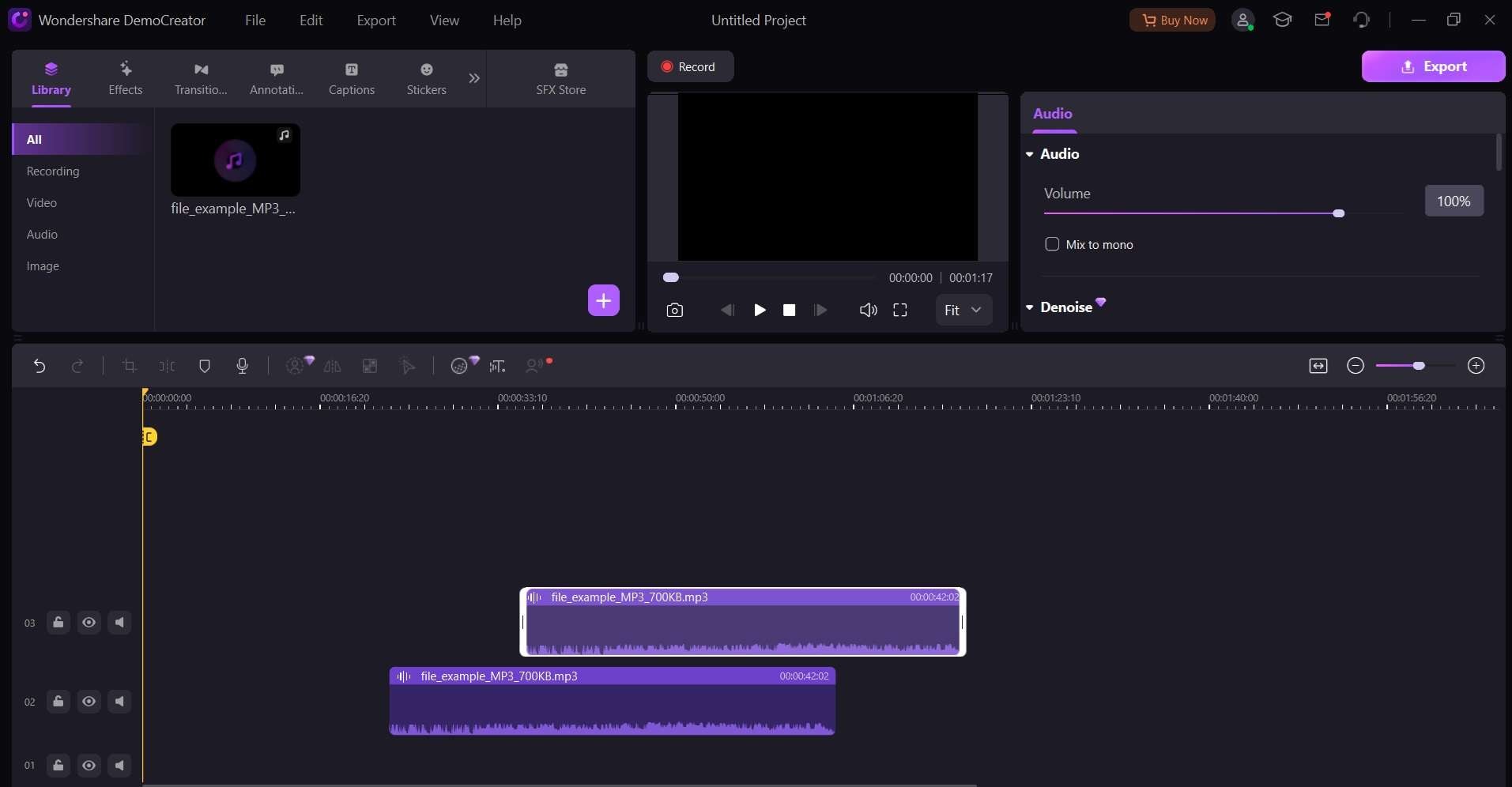 timeline in democreator 