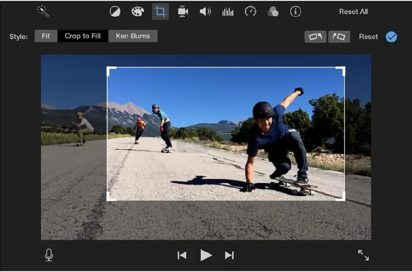 imovie crop video