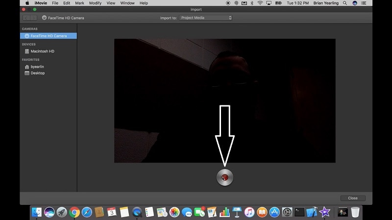 gravação na webcam imovie