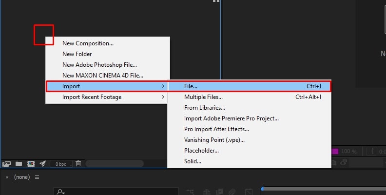 after effects import video file