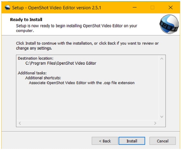 instalar o openshot