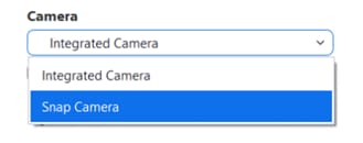 Change Camera Input from dropdown menu