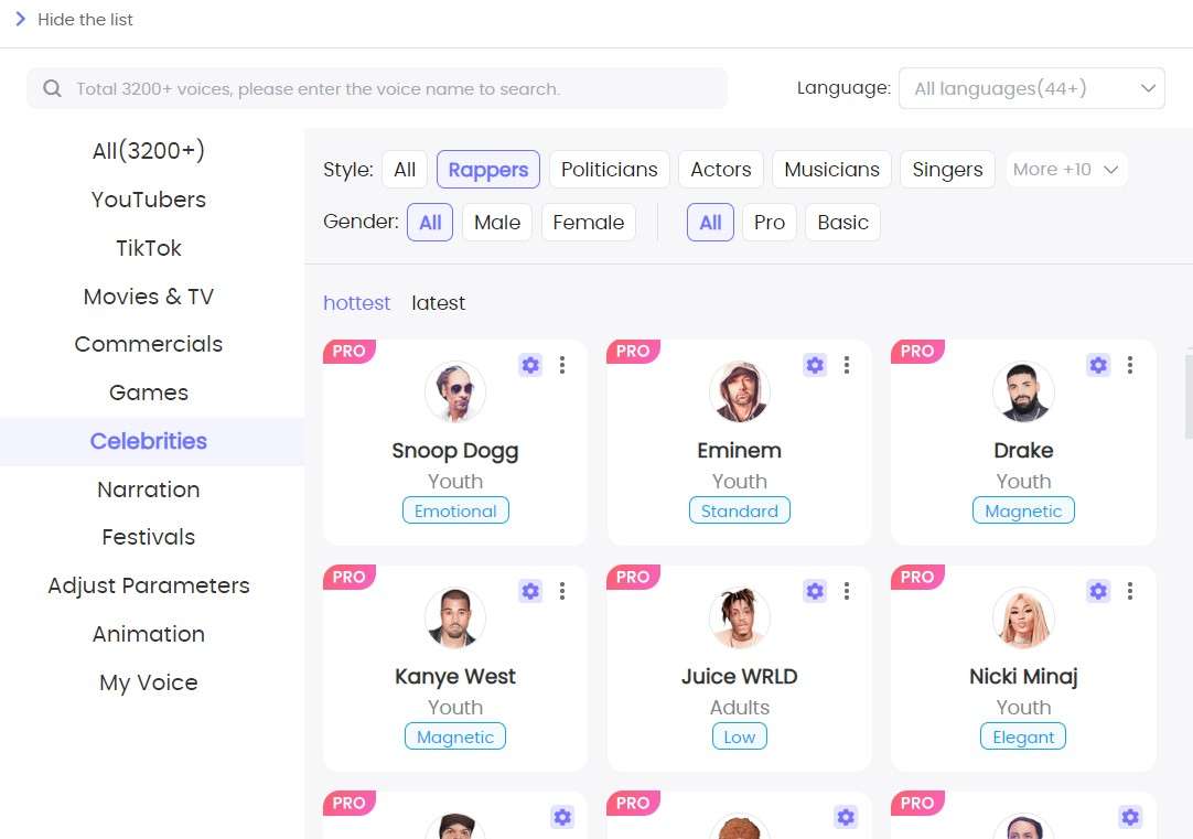 TopMediai juice wrld generator interface