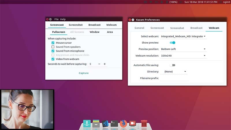 linux screen recorder with audio ubuntu