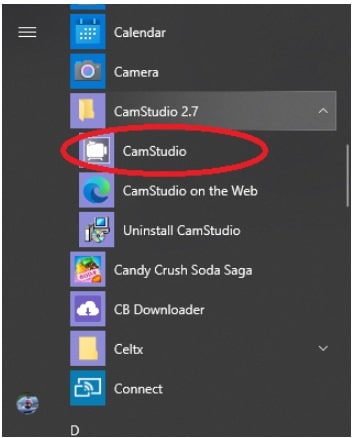 launch camstudio