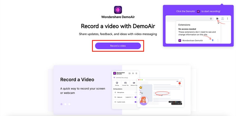 demoair grabar un video